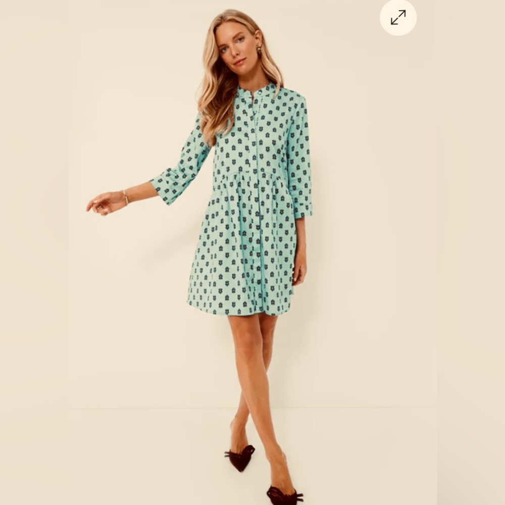 Tuckernuck Mint Green Printed Long-Sleeve Shirt Dress